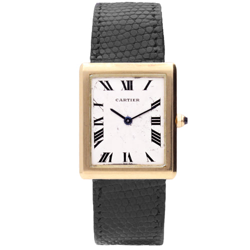 18ct yellow gold Cartier Tank wristwatch. Made 1960