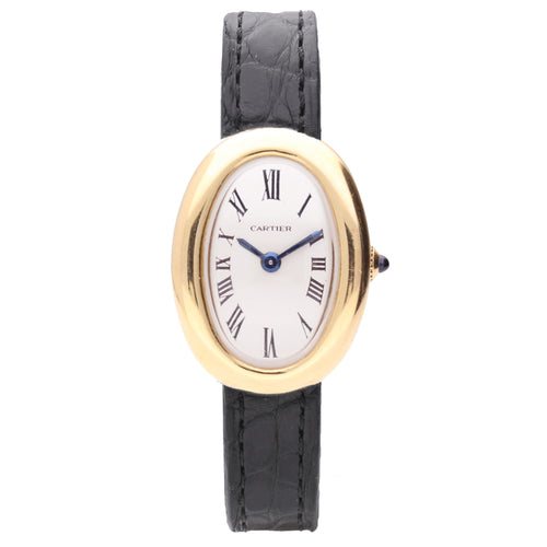 18ct yellow gold Cartier Baignoire wristwatch. Made 1960
