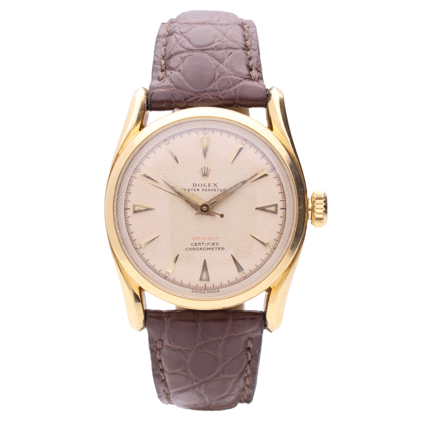 18ct yellow gold Rolex Oyster Perpetual wristwatch. Made 1963