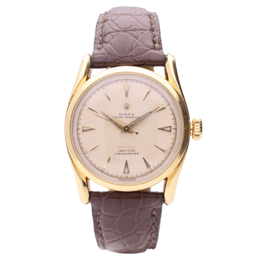 18ct yellow gold Rolex Oyster Perpetual wristwatch. Made 1963