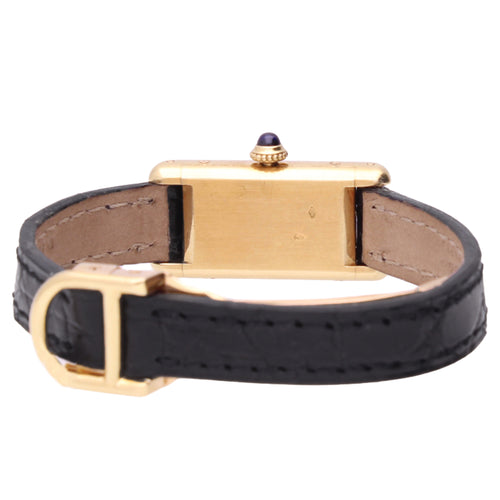 18ct yellow gold Cartier mini Tank Allongée wristwatch. Made 1960