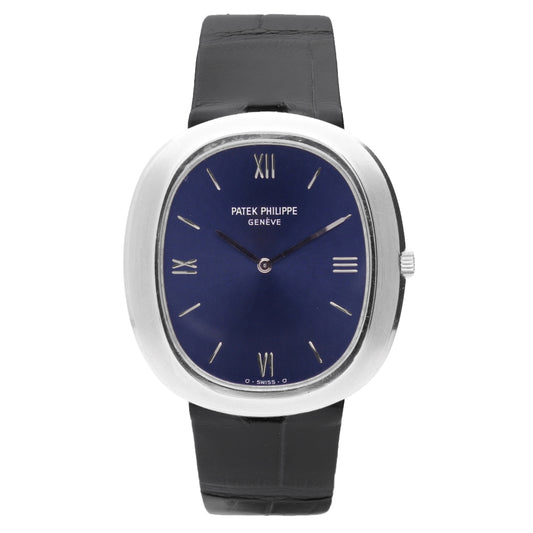 18ct white gold Patek Philippe ref. 3589 Ellipse automatic wristwatch. Made 1974