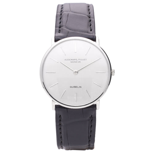 18ct white gold Audemars Piguet Ultra thin wristwatch - retailed by GÜBELIN. Made 1966