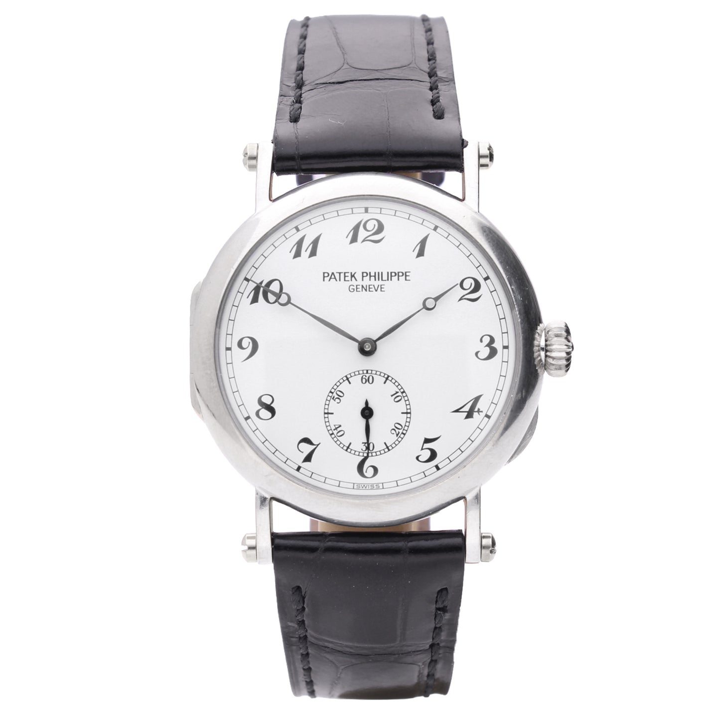 18ct white gold Patek Philippe 'Officers' wristwatch - Commemorating 150th Anniversary of Patek Philippe, Limited Edition of 150 pieces. Made 1989