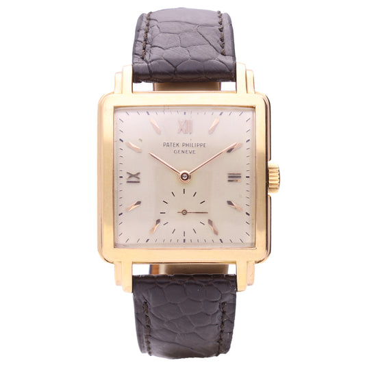 18ct yellow gold Patek Philippe Carré wristwatch. Made 1951