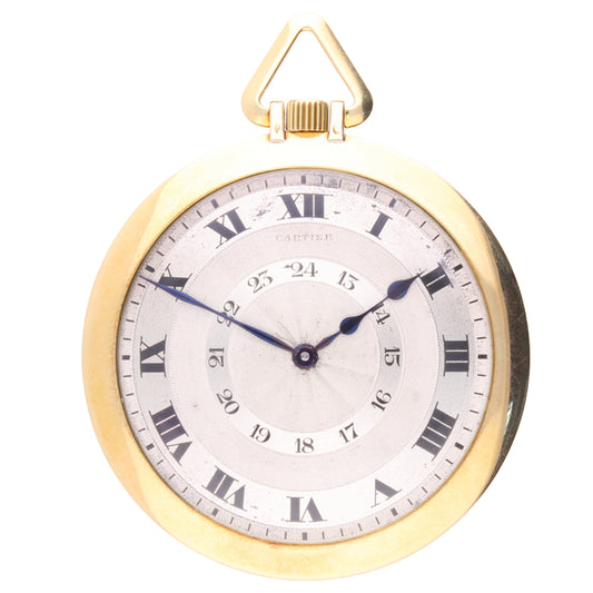 18ct yellow gold Cartier open face pocketwatch.