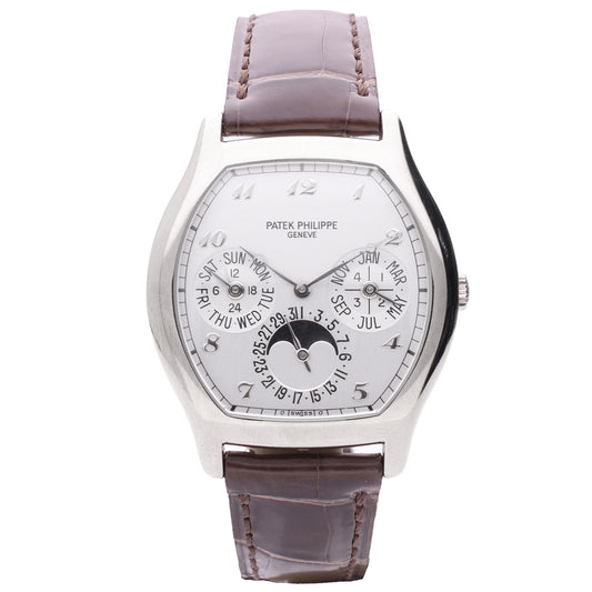 18ct white gold Patek Philippe ref. 5040 Perpetual Calendar wristwatch. Made 2005