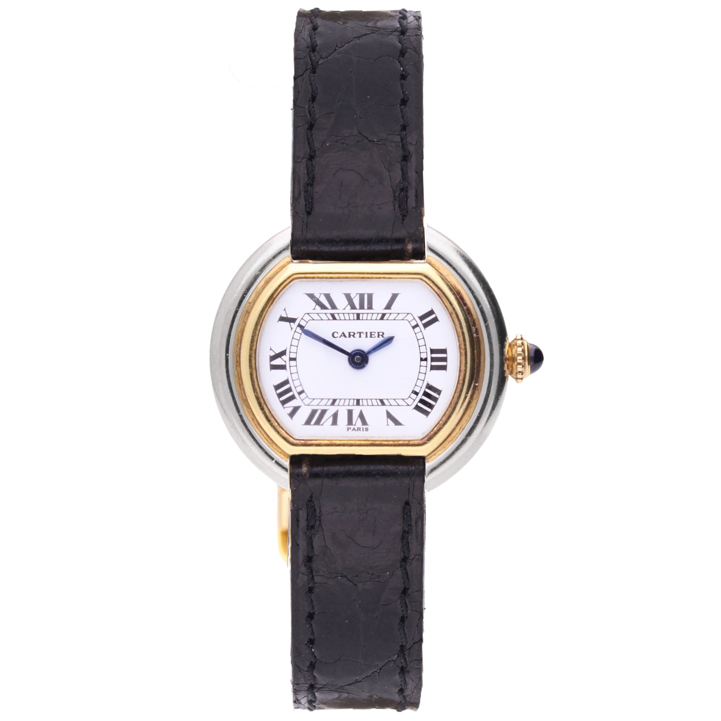 18ct White & Yellow gold Cartier Ellipse wristwatch. Made 1970