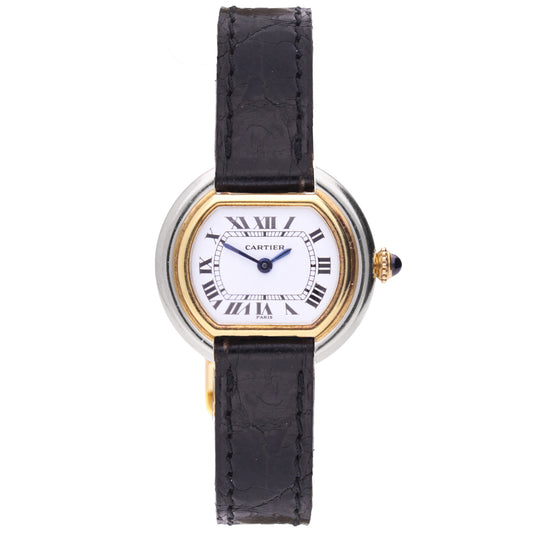 18ct White & Yellow gold Cartier Ellipse wristwatch. Made 1970