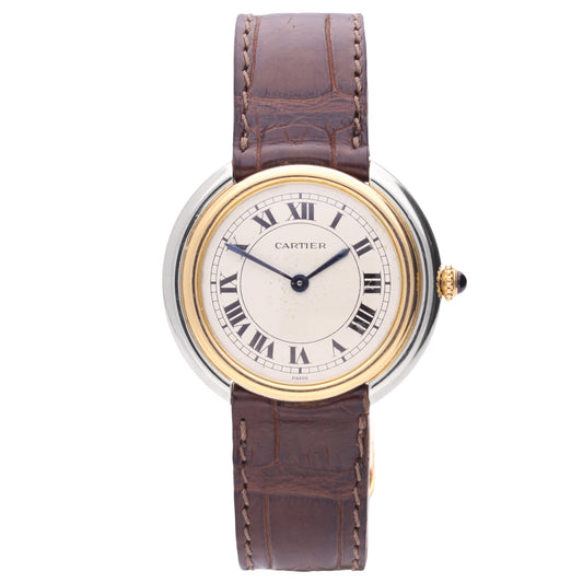 18ct White & Yellow gold Cartier Vendôme wristwatch. Made 1970