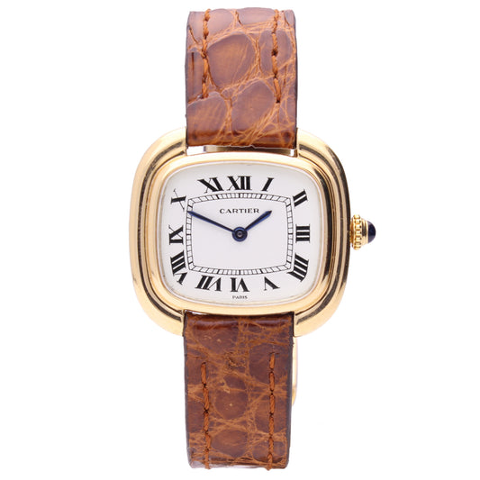 18ct yellow gold Cartier Gondole Square wristwatch. Made 1970's