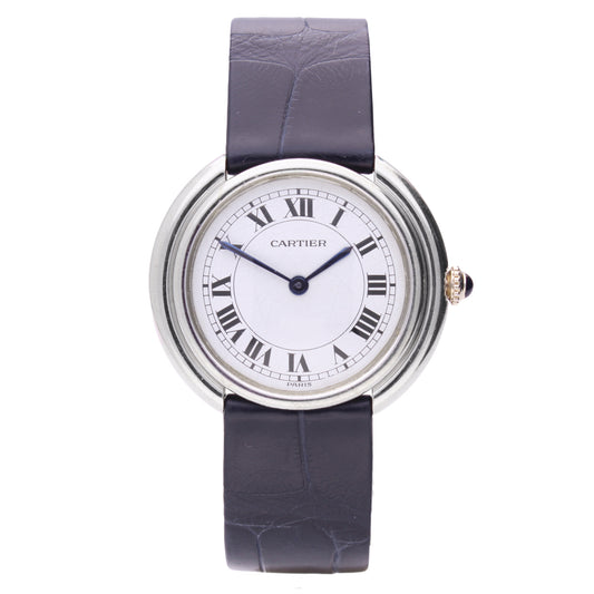 18ct white gold Cartier Vendôme wristwatch. Made 1970