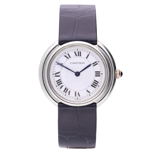 18ct white gold Cartier Vendôme wristwatch. Made 1970