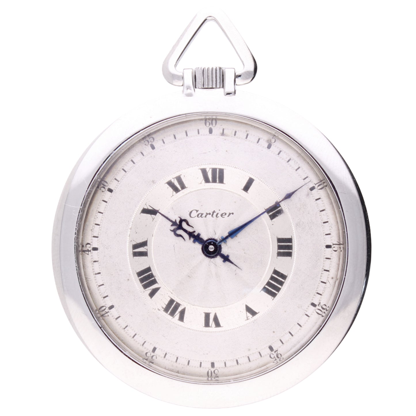 Platinum Cartier ultra-thin open faced pocketwatch. Made 1923