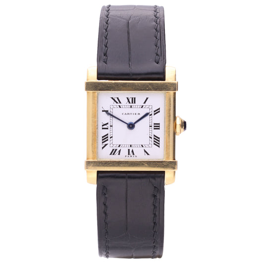 18ct yellow gold Cartier Tank Chinoise wristwatch. Made 1950