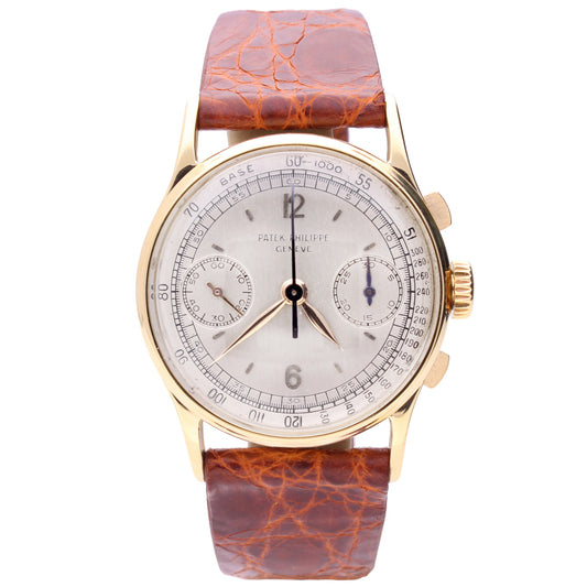 18ct yellow gold Patek Philippe ref. 130 chronograph wristwatch. Made 1943