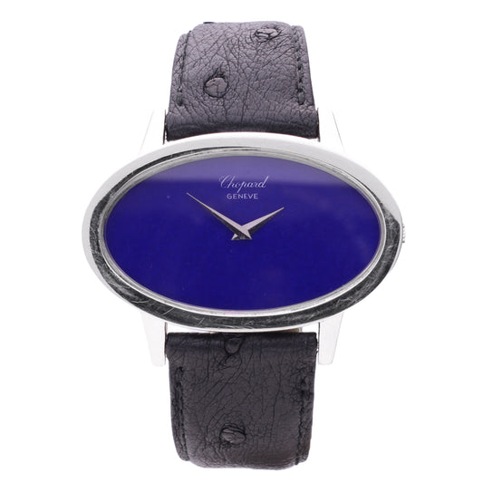 18ct white gold Chopard Eclipse wristwatch with blue dial. Made 1970
