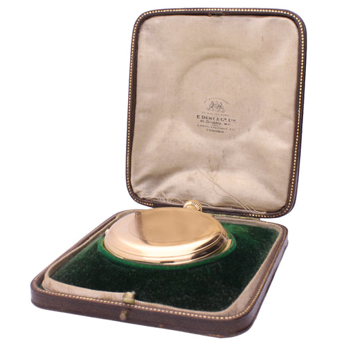 18ct yellow gold Dent Hunter case minute repeating pocket watch. Made 1910