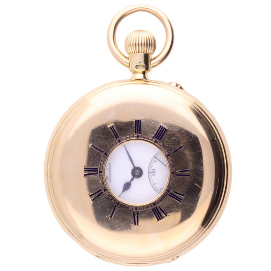 18ct yellow gold Charles Frodsham half-hunter pocketwatch. Made 1897