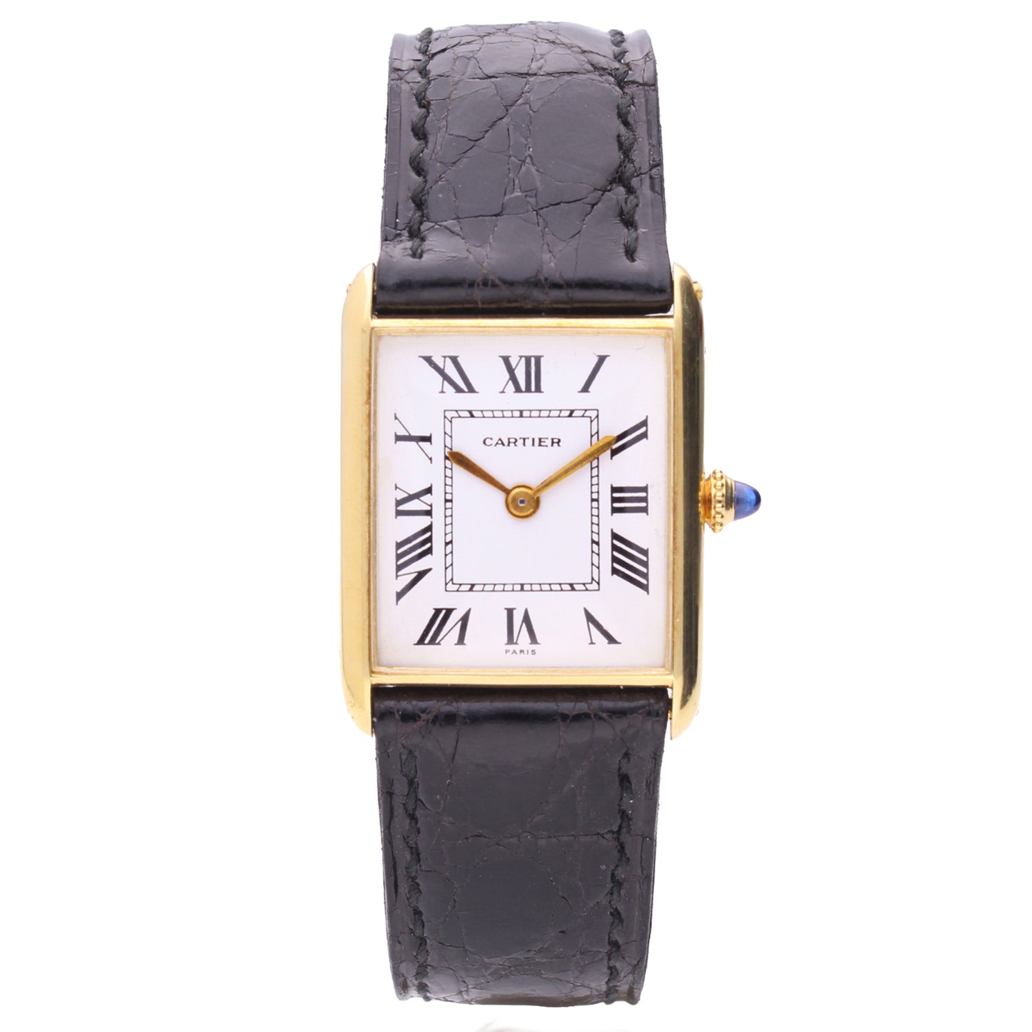 18ct yellow gold Cartier Tank LC wrsitwatch. Made 1950