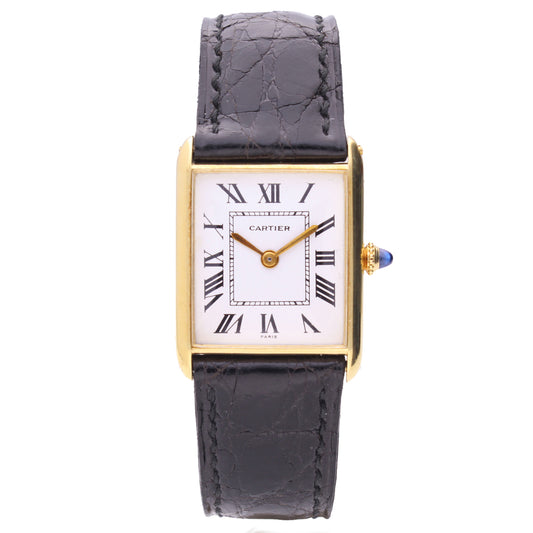 18ct yellow gold Cartier Tank LC wrsitwatch. Made 1950