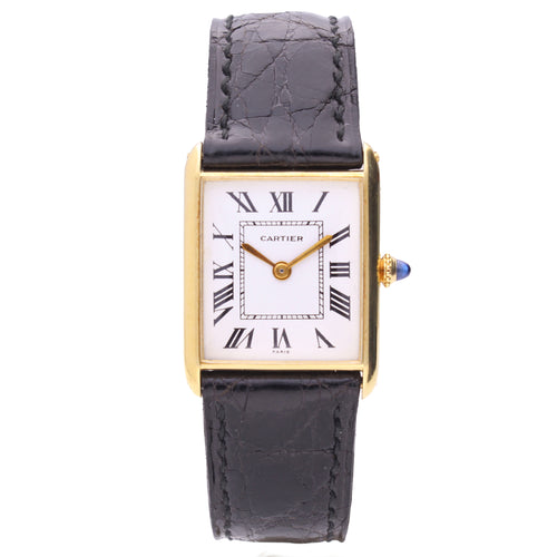18ct yellow gold Cartier Tank LC wrsitwatch. Made 1950