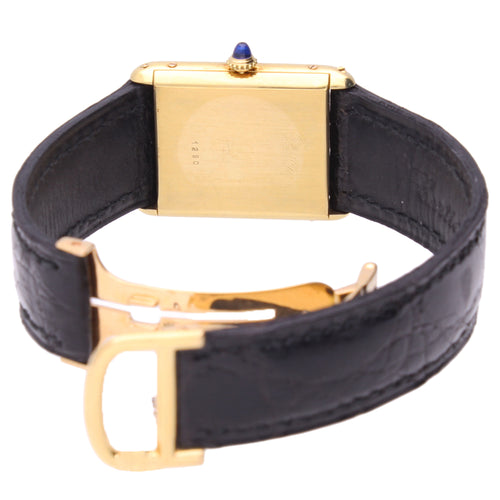 18ct yellow gold Cartier Tank LC wrsitwatch. Made 1950