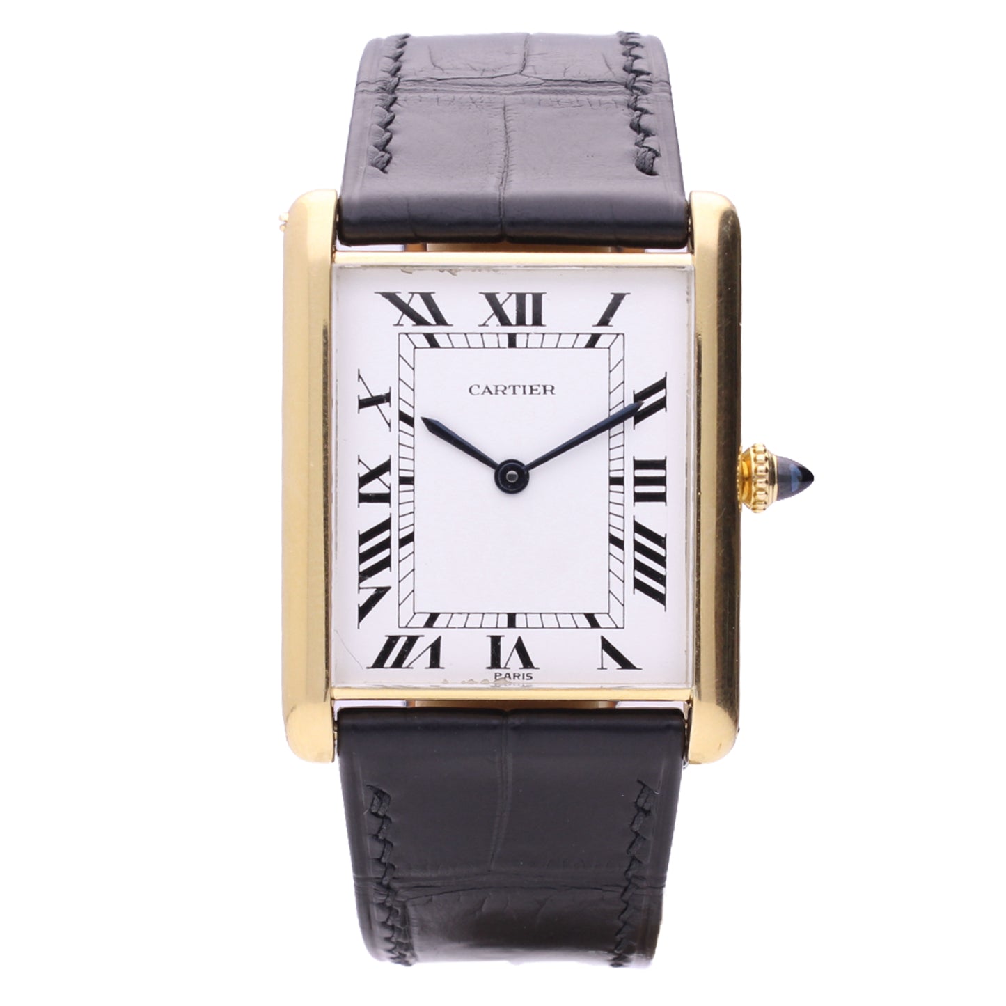 18ct yellow gold Cartier Jumbo Tank automatique wristwatch. Made 1970