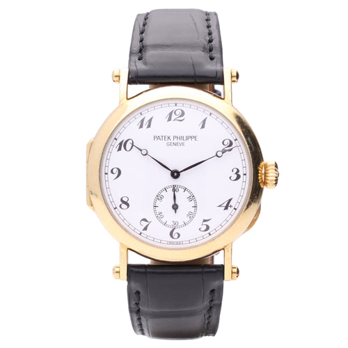 18ct yellow gold Patek Philippe 'Officers' wristwatch - Commemorating 150th Anniversary of Patek Philippe, Limited Edition of 2000 pieces. Made 1989