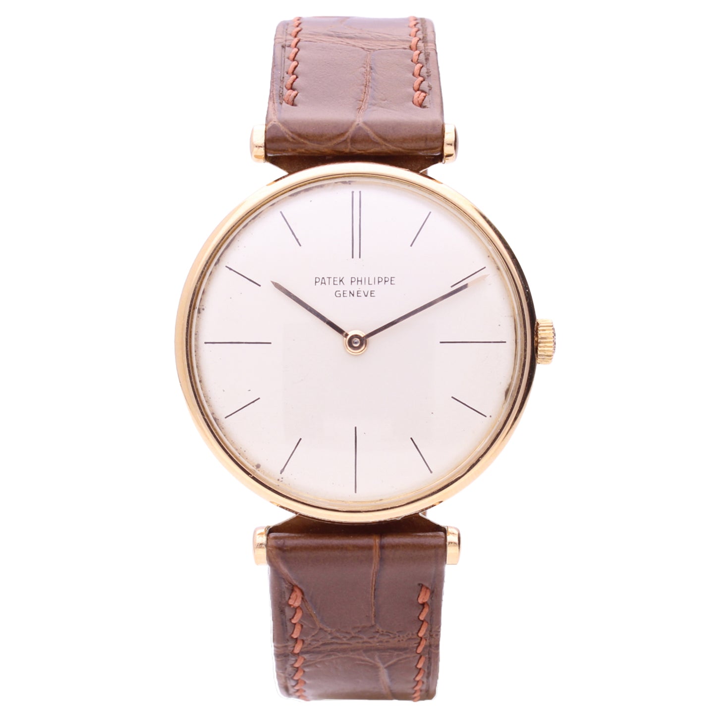 18ct rose gold Patek Philippe ref. 2592 Calatrava wristwatch with concealed lugs. Made 1960