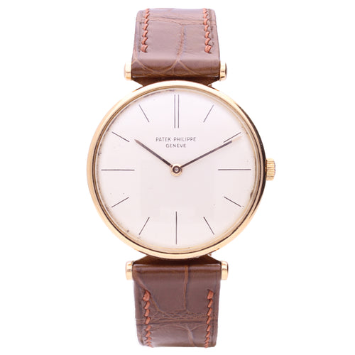 18ct rose gold Patek Philippe ref. 2592 Calatrava wristwatch with concealed lugs. Made 1960