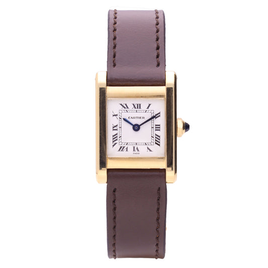 18ct yellow gold Cartier Tank Normale wristwatch. Made 1970