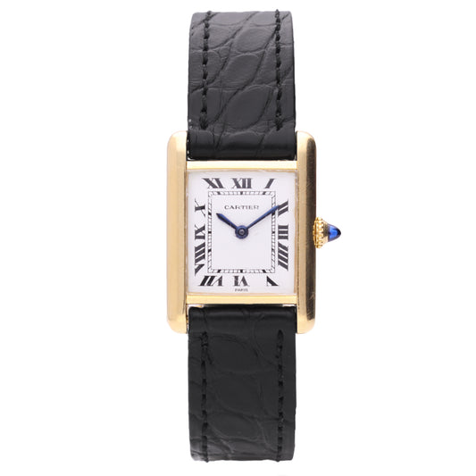 18ct yellow gold Cartier Tank LC wristwatch. Made 1980