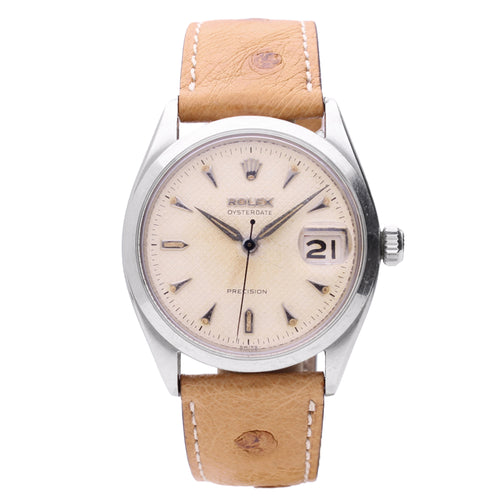Stainless steel Rolex oyster precision wristwatch. Made 1961