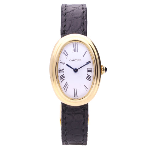 18ct yellow gold Cartier Baignoire wristwatch. Made 1978