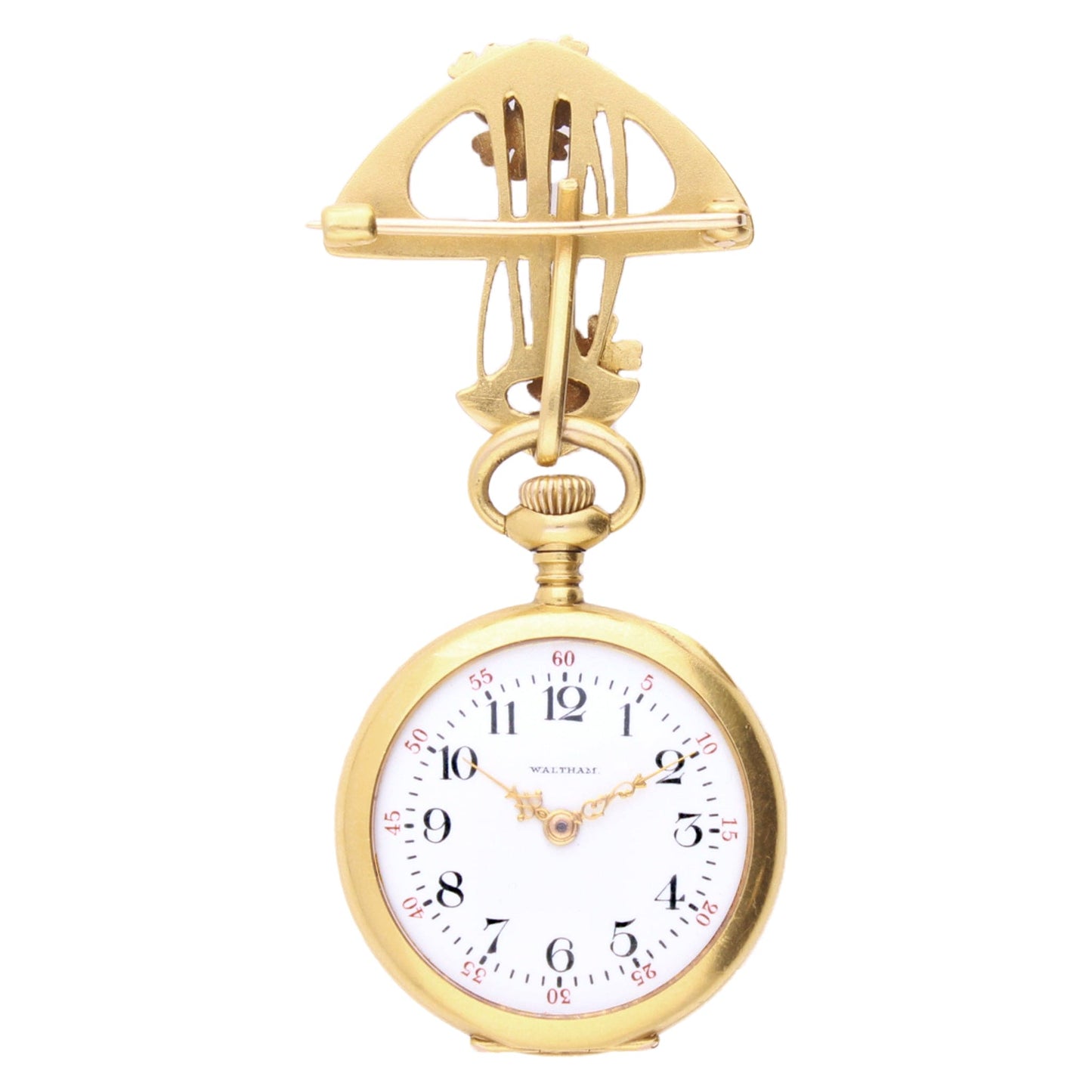 18ct yellow gold Waltham, blue enamel fob watch. Circa 1890