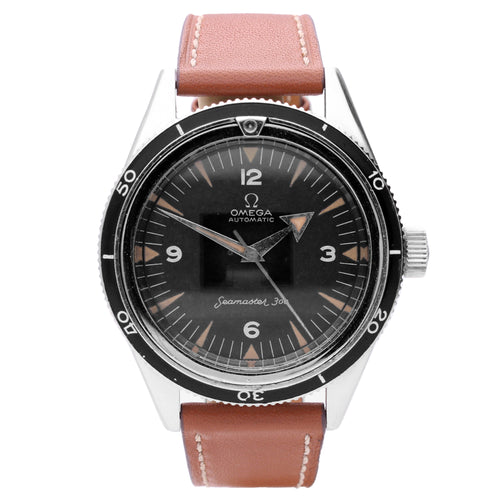 Stainless steel 1st Generation Seamaster 300 automatic wristwatch. Made 1958