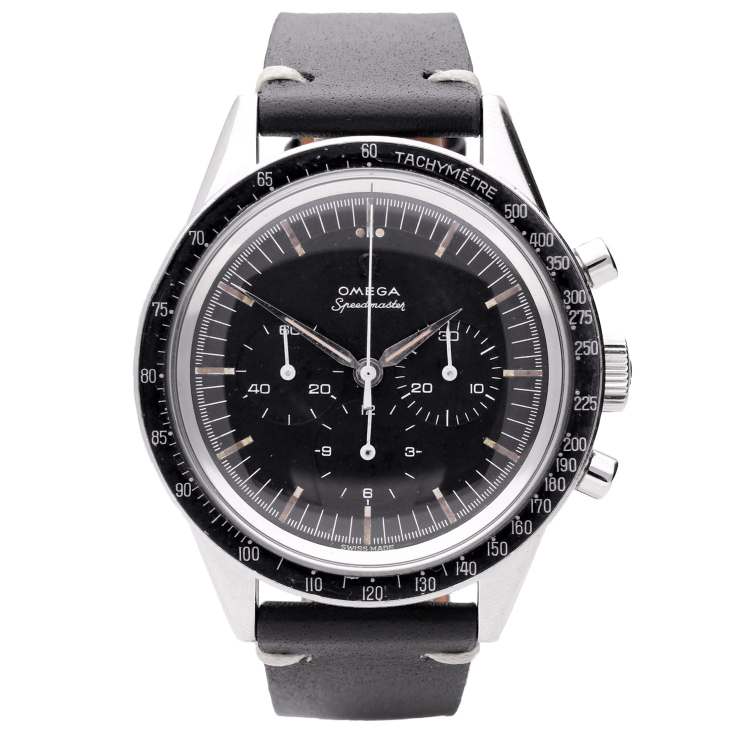 Stainless steel OMEGA ref. 2998 Speedmaster chronograph wristwatch. Made 1963