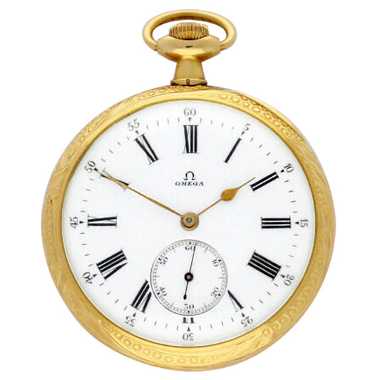18ct yellow gold OMEGA open face pocket watch. Made 1911