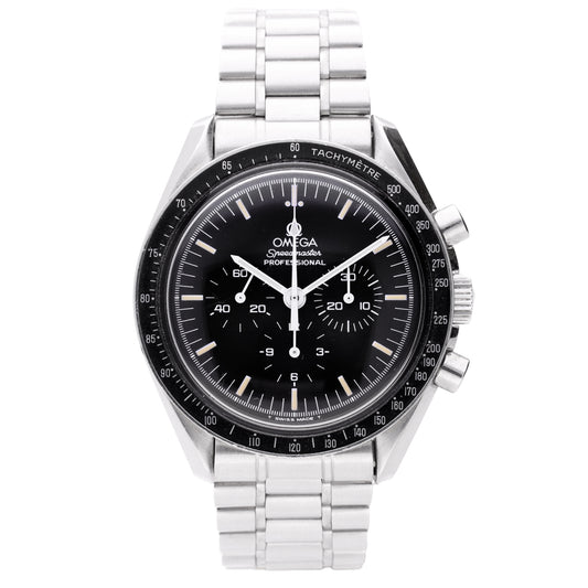Stainless steel OMEGA Speedmaster ref. ST 345.0022 Professional 20th Anniversary 'Apollo XI' chronograph wristwatch. Made 1995