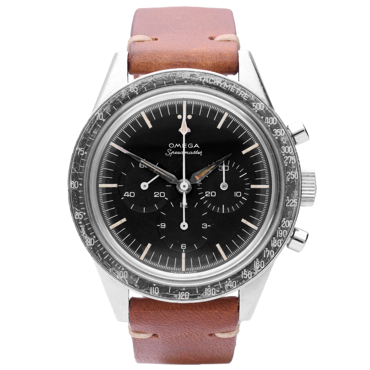 Stainless steel OMEGA Speedmaster ref. 2998-62 chronograph wristwatch. Made 1962