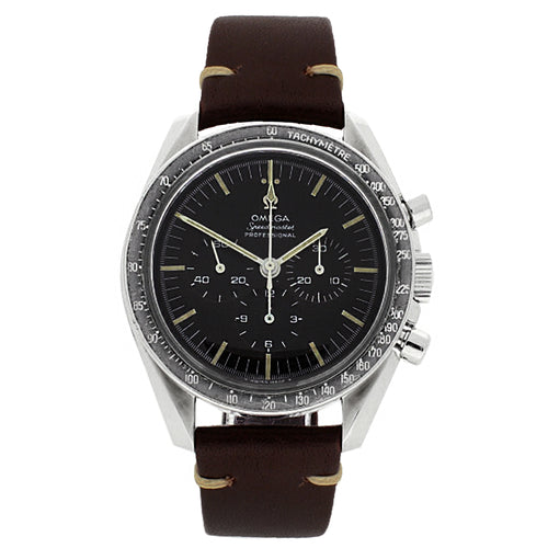 Stainless steel OMEGA ref. 145.012 Speedmaster 'Tropical dial' Professional chronograph wristwatch. Made 1968