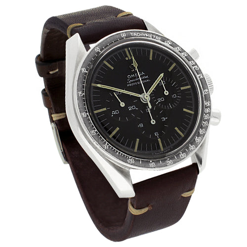 Stainless steel OMEGA ref. 105.012 Speedmaster professional chronograph wristwatch. Made 1968