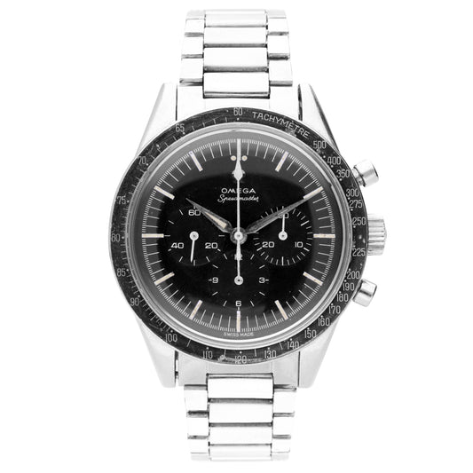Stainless steel OMEGA ref. 105.002-62 Speedmaster chronograph wristwatch. Made 1963