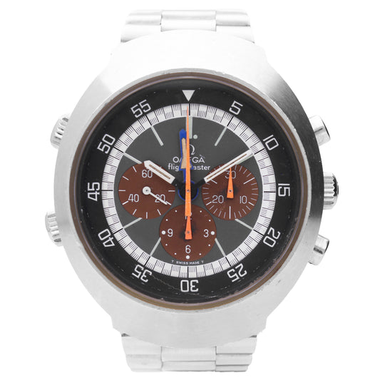 Stainless steel 2nd generation Flightmaster chronograph wristwatch. Made 1975