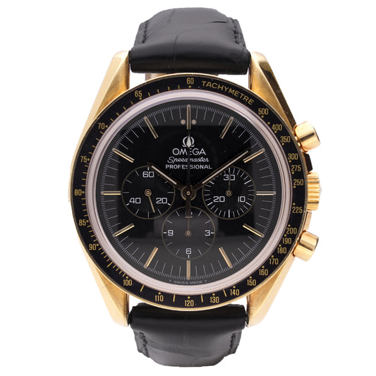 18ct yellow gold OMEGA ref. 145.0052 Speedmaster 'Jubilee' chronograph wristwatch. Made 1992
