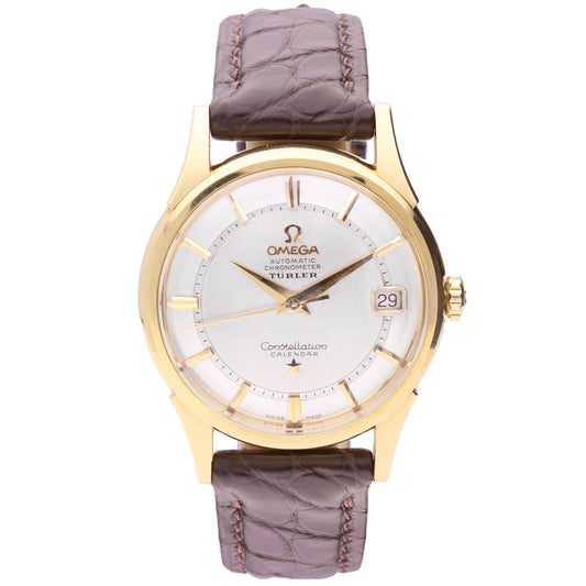 18ct yellow gold OMEGA Constellation automatic chronometer wristwatch. Made 1963
