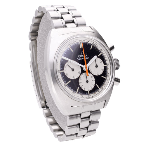 Stainless steel OMEGA ref. 145.006-66 Seamaster 'reverse panda dial' chronograph wristwatch. Made 1967