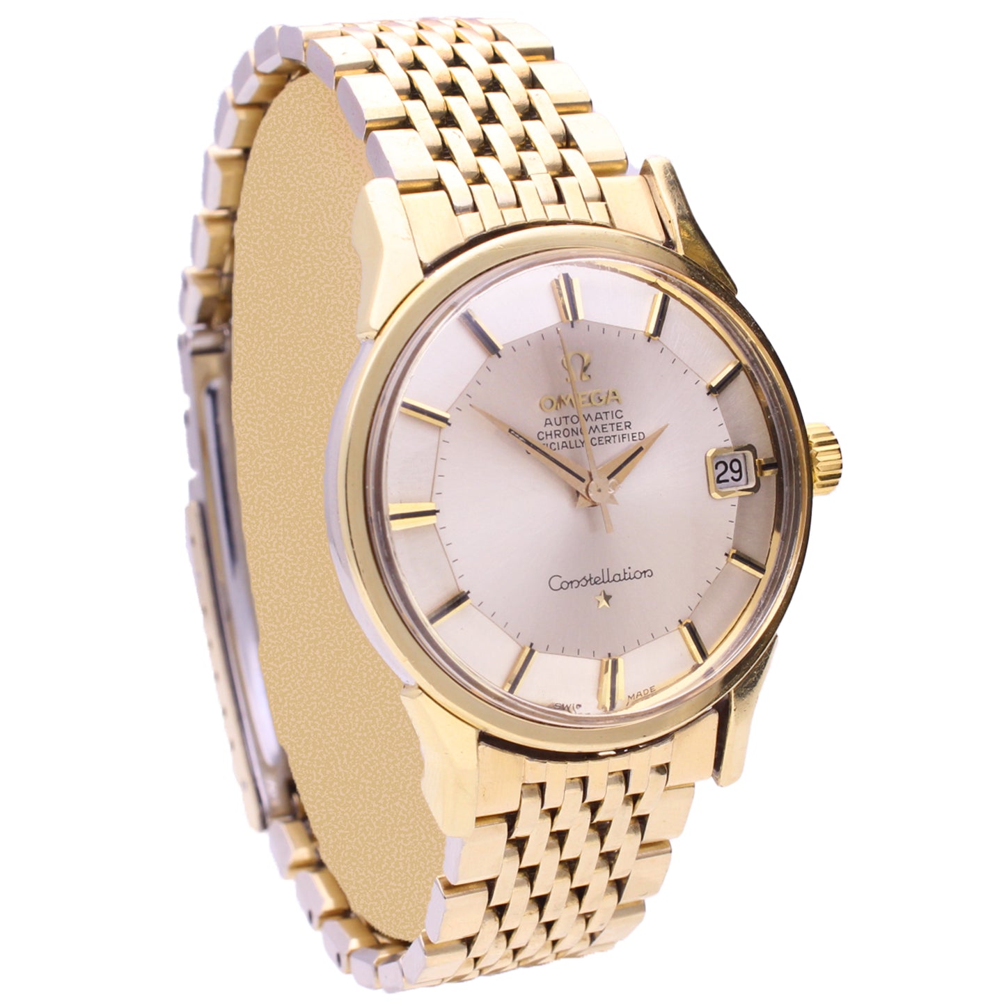 Gold Plated OMEGA Constellation automatic chronometer wristwatch. Made 1966