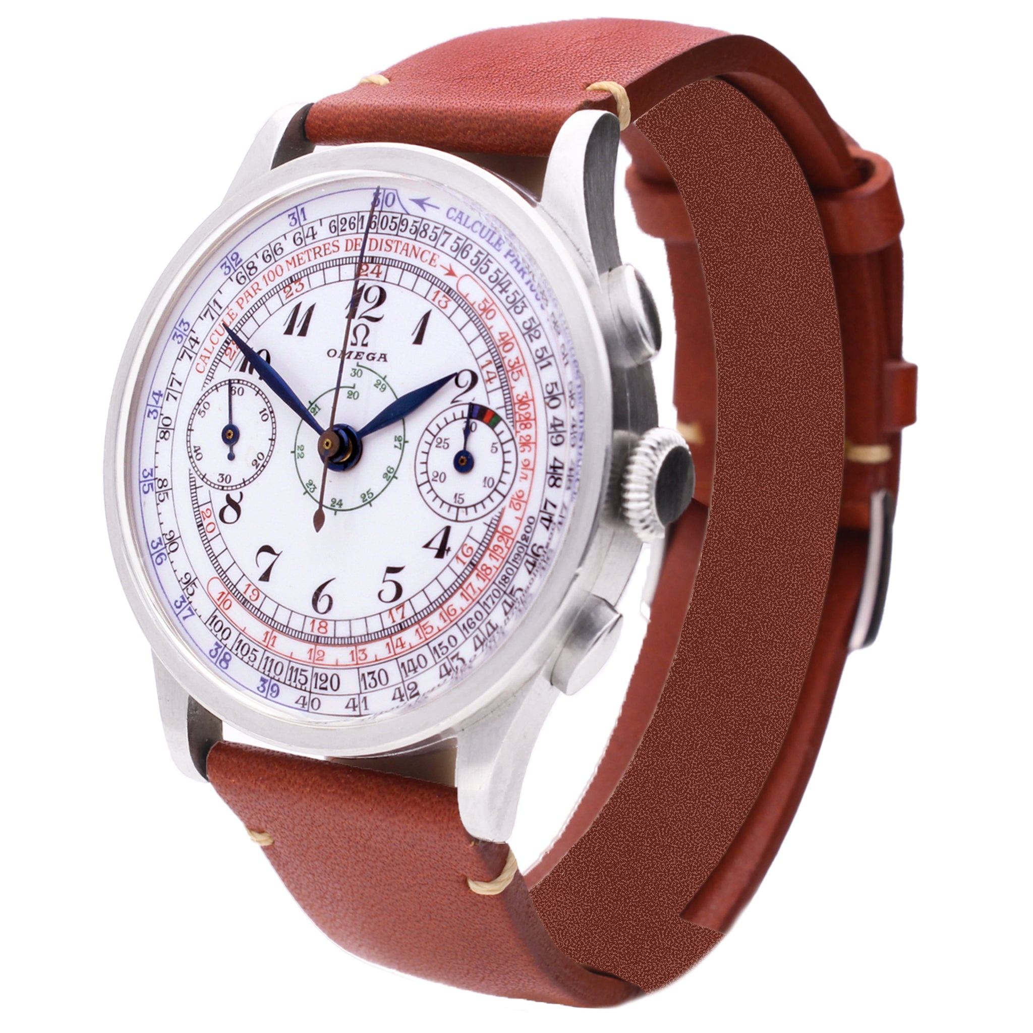 Stainless steel OMEGA chronograph Made 1943 - Main Image